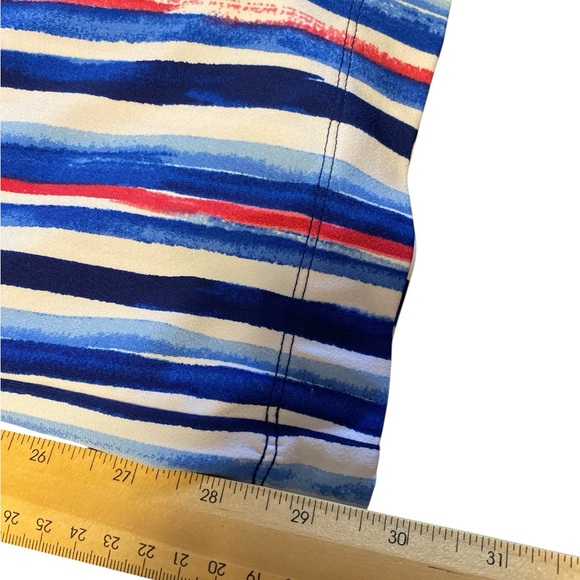 Grace Elements Wide-Leg Palazzo Pants L Blue Red White Striped Elastic Waist - Picture 5 of 7